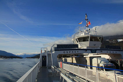 Kootenay Lake ferry cruising
